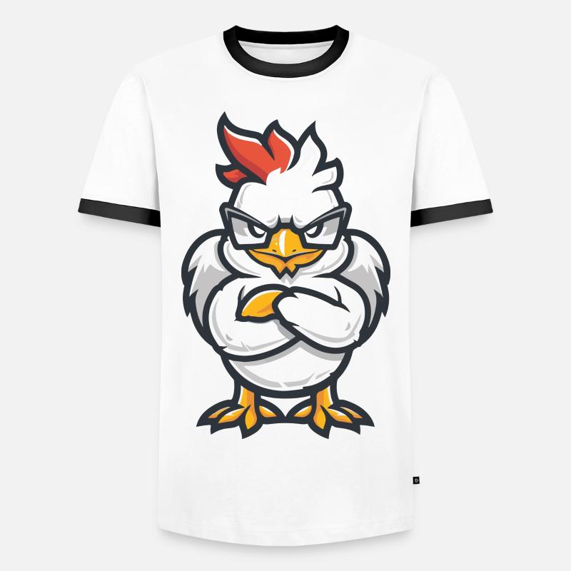 Chicken Comic - Men's Ringer Shirt - white/black