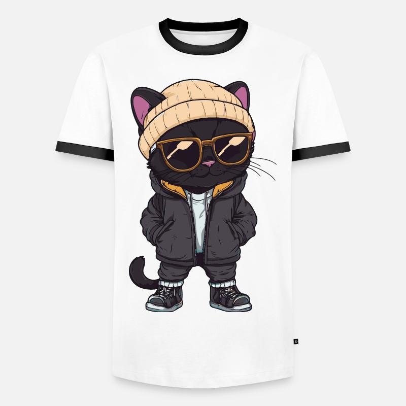 Panther Cool Comic - Männer Kontrast-T-Shirt - Weiß/Schwarz