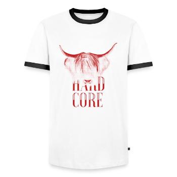 Bullenpower Geschenk - Männer Kontrast-T-Shirt - Weiß/Schwarz - Vorne - AI Model Female 172 light (172cm) & AI Model Male 178 dark (178cm)