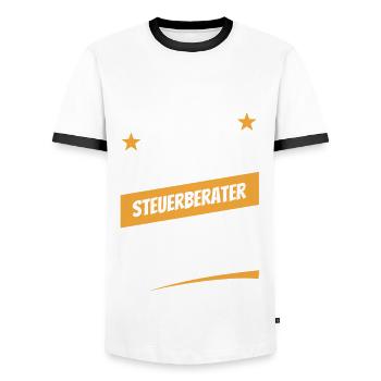 Niemand ist perfekt - Steuerberater - Spruch - Männer Kontrast-T-Shirt - Weiß/Schwarz - Vorne - AI Model Female 172 light (172cm) & AI Model Male 178 dark (178cm)