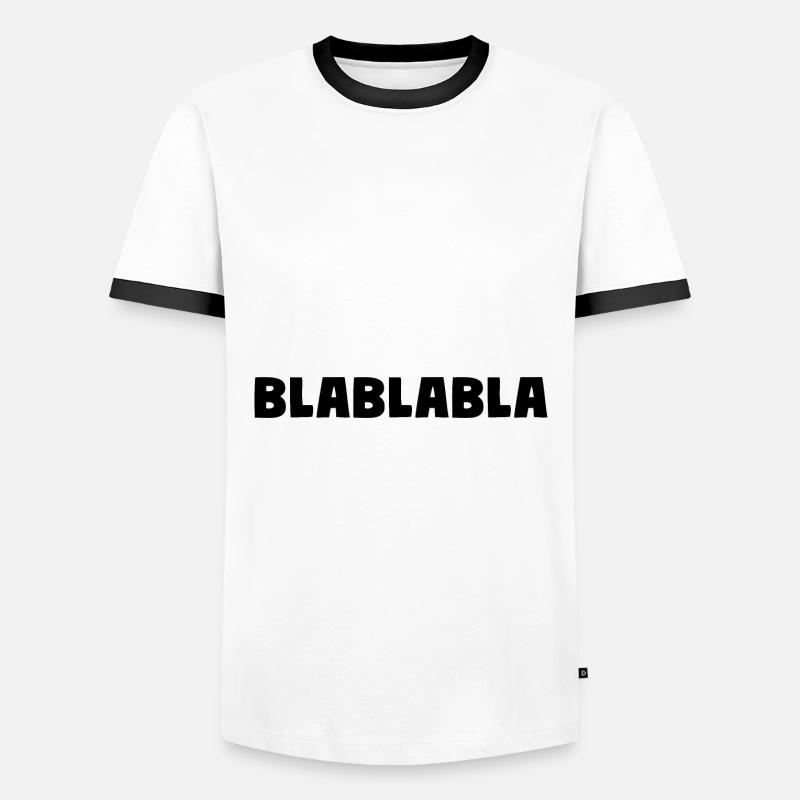 Bla Bla Bla - Männer Kontrast-T-Shirt - Weiß/Schwarz
