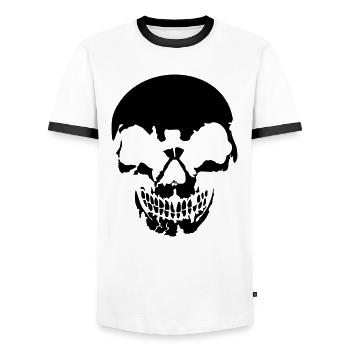 Skull - Männer Kontrast-T-Shirt - Weiß/Schwarz - Vorne - AI Model Female 172 light (172cm) & AI Model Male 178 dark (178cm)