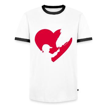 Horse Girl Cute Heart Horse Ride Cute Gift for - Men's Ringer Shirt - white/black - Front - AI Model Female 172 light (172cm) & AI Model Male 178 dark (178cm)