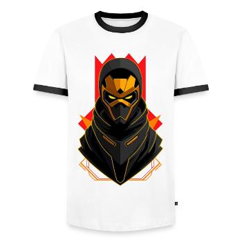 Goldener Roboter - Männer Kontrast-T-Shirt - Weiß/Schwarz - Vorne - AI Model Female 172 light (172cm) & AI Model Male 178 dark (178cm)