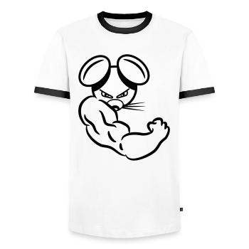 Steve strong - Men's Ringer Shirt - white/black - Front - AI Model Female 172 light (172cm) & AI Model Male 178 dark (178cm)