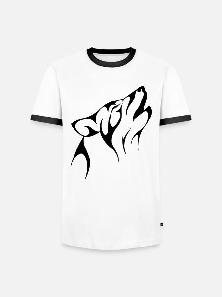 Wolf - T-shirt contrasté Homme - blanc/noir