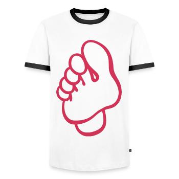Foot - Foot Care - Podiatrist - Saying - Men's Ringer Shirt - white/black - Front - AI Model Female 172 light (172cm) & AI Model Male 178 dark (178cm)