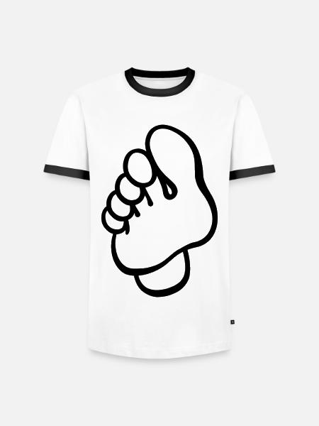 Fuß - Fußpflege - Podologin - Männer Kontrast-T-Shirt - Weiß/Schwarz