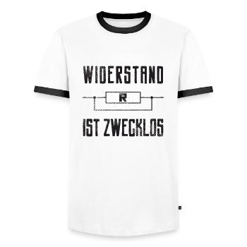 Widerstand ist zwecklos Grunge Style - Männer Kontrast-T-Shirt - Weiß/Schwarz - Vorne - AI Model Female 172 light (172cm) & AI Model Male 178 dark (178cm)