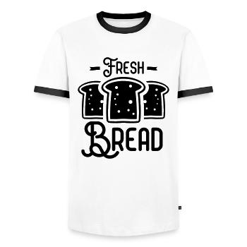 bäckerei bäcker toastbrot brot icon - Männer Kontrast-T-Shirt - Weiß/Schwarz - Vorne - AI Model Female 172 light (172cm) & AI Model Male 178 dark (178cm)