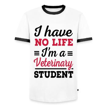 veterinary student - T-shirt contrasté Homme - blanc/noir - Devant - AI Model Female 172 light (172cm) & AI Model Male 178 dark (178cm)