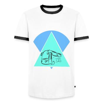 Chauffeur d’autobus scolaire Chauffeur d’autobus scolaire - T-shirt contrasté Homme - blanc/noir - Devant - AI Model Female 172 light (172cm) & AI Model Male 178 dark (178cm)