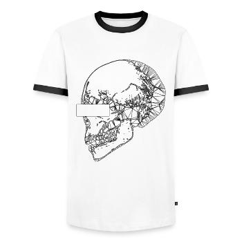 Skull Skull Skull - Men's Ringer Shirt - white/black - Front - AI Model Female 172 light (172cm) & AI Model Male 178 dark (178cm)