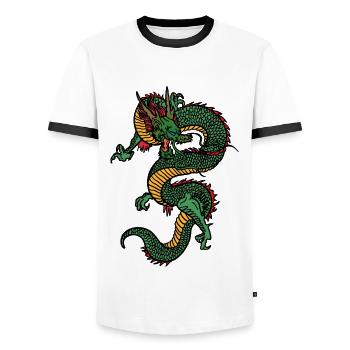 Drache - bestes mythisches Tier - Männer Kontrast-T-Shirt - Weiß/Schwarz - Vorne - AI Model Female 172 light (172cm) & AI Model Male 178 dark (178cm)