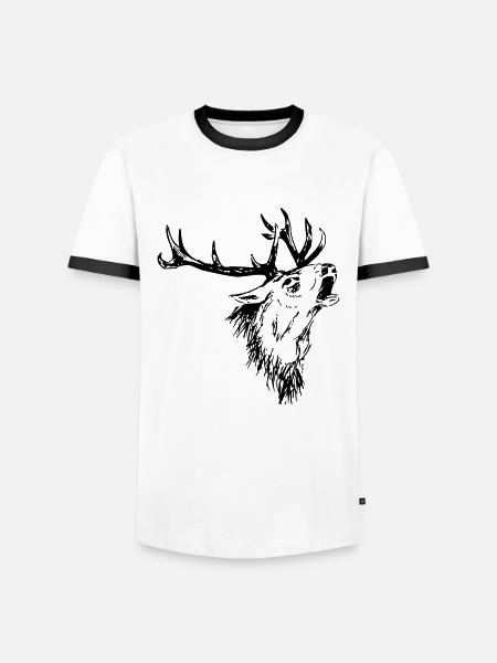 deer - Men's Ringer Shirt - white/black