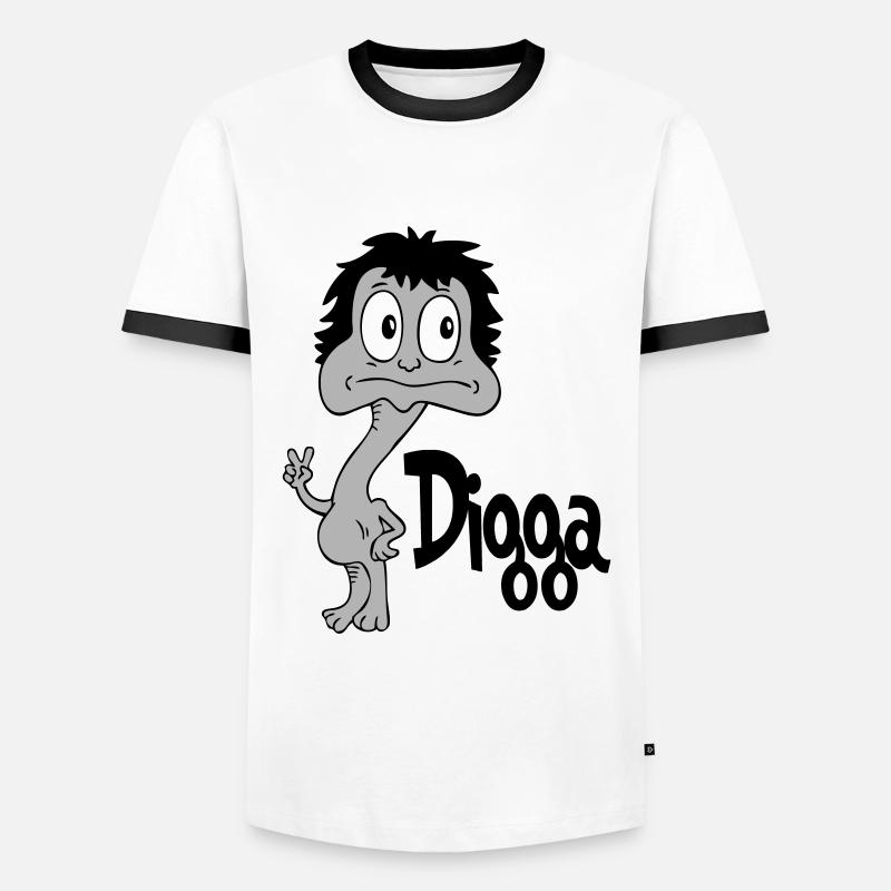 Sprüche Lustige Comic Digga - Männer Kontrast-T-Shirt - Weiß/Schwarz