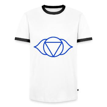 brow chakra - T-shirt contrasté Homme - blanc/noir - Devant - AI Model Female 172 light (172cm) & AI Model Male 178 dark (178cm)