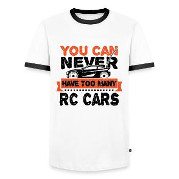 You Can Never Have Too Many RC Cars - Race - Men's Ringer Shirt - white/black - Front - AI Model Female 172 light (172cm) & AI Model Male 178 dark (178cm)