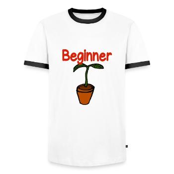 Plant Breeding Beginner Seedling Hobby Gardener - Men's Ringer Shirt - white/black - Front - AI Model Female 172 light (172cm) & AI Model Male 178 dark (178cm)
