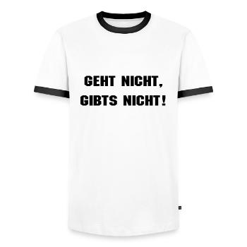 Geht nicht, gibt's nicht! - Männer Kontrast-T-Shirt - Weiß/Schwarz - Vorne - AI Model Female 172 light (172cm) & AI Model Male 178 dark (178cm)