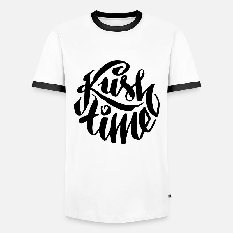 Kush time - Männer Kontrast-T-Shirt - Weiß/Schwarz
