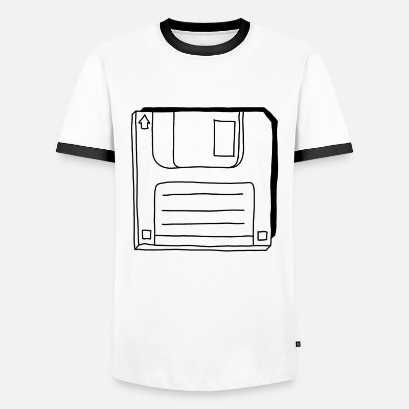 Floppy disk - Men's Ringer Shirt - white/black