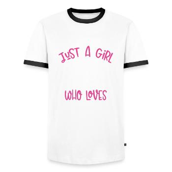 Just A Girl Who Loves Badger - Men's Ringer Shirt - white/black - Front - AI Model Female 172 light (172cm) & AI Model Male 178 dark (178cm)