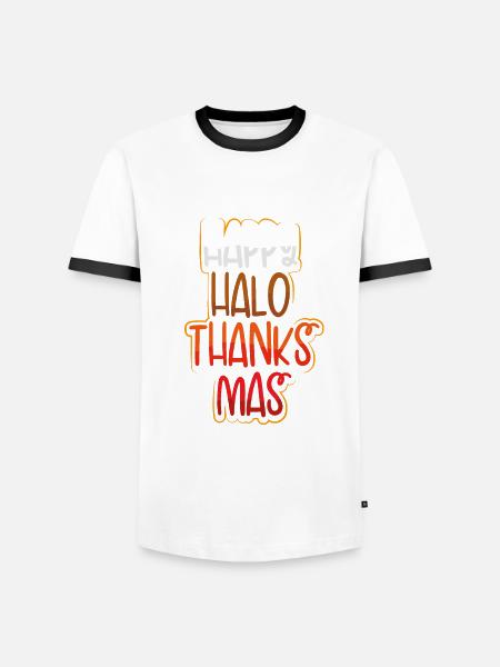 Fröhliches Erntedank-halloween - Männer Kontrast-T-Shirt -