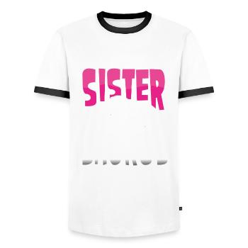 Sister Triceratops - Men's Ringer Shirt - white/black - Front - AI Model Female 172 light (172cm) & AI Model Male 178 dark (178cm)