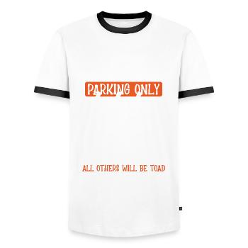 Broom Parking seulement ici - T-shirt contrasté Homme - blanc/noir - Devant - AI Model Female 172 light (172cm) & AI Model Male 178 dark (178cm)