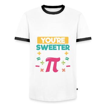 Schatz, Du Bist Süßer Als Pi - Männer Kontrast-T-Shirt - Weiß/Schwarz - Vorne - AI Model Female 172 light (172cm) & AI Model Male 178 dark (178cm)