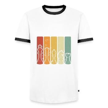 I don't lose I win - Men's Ringer Shirt - white/black - Front - AI Model Female 172 light (172cm) & AI Model Male 178 dark (178cm)