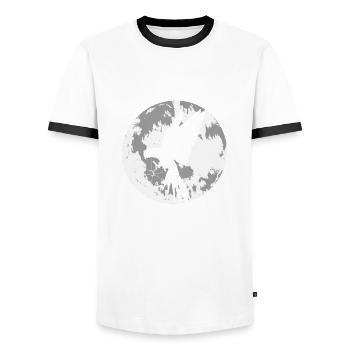 Parrot moon in the dark - Men's Ringer Shirt - white/black - Front - AI Model Female 172 light (172cm) & AI Model Male 178 dark (178cm)
