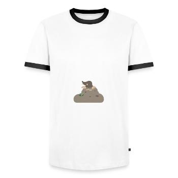 One mole per liter - Men's Ringer Shirt - white/black - Front - AI Model Female 172 light (172cm) & AI Model Male 178 dark (178cm)