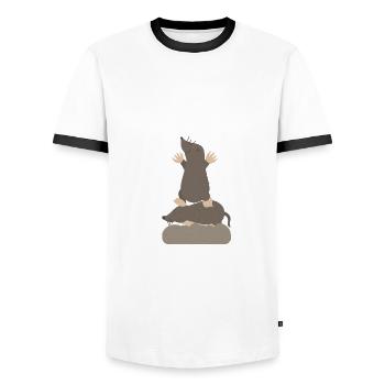 Two moles per litre - Men's Ringer Shirt - white/black - Front - AI Model Female 172 light (172cm) & AI Model Male 178 dark (178cm)