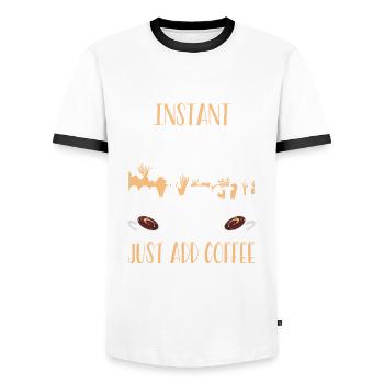 Diver ajoute simplement du café - T-shirt contrasté Homme - blanc/noir - Devant - AI Model Female 172 light (172cm) & AI Model Male 178 dark (178cm)