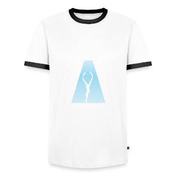 Les plongeurs plongent profondément - T-shirt contrasté Homme - blanc/noir - Devant - AI Model Female 172 light (172cm) & AI Model Male 178 dark (178cm)