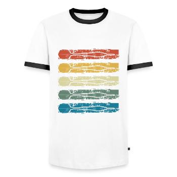 Flèches colorées vintage - T-shirt contrasté Homme - blanc/noir - Devant - AI Model Female 172 light (172cm) & AI Model Male 178 dark (178cm)