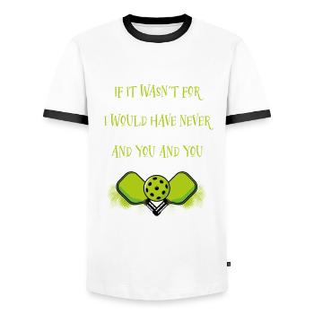 Si ce n’était pas pour le pickleball - T-shirt contrasté Homme - blanc/noir - Devant - AI Model Female 172 light (172cm) & AI Model Male 178 dark (178cm)
