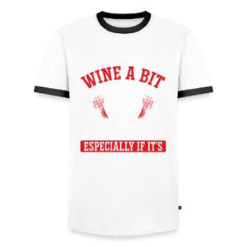 Feel better with our wine - Men's Ringer Shirt - white/black - Front - AI Model Female 172 light (172cm) & AI Model Male 178 dark (178cm)