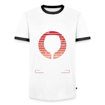 Happiness can't be bought except wine - Men's Ringer Shirt - white/black - Front - AI Model Female 172 light (172cm) & AI Model Male 178 dark (178cm)