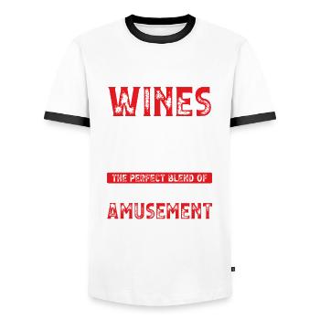 Wines The perfect mix - Men's Ringer Shirt - white/black - Front - AI Model Female 172 light (172cm) & AI Model Male 178 dark (178cm)