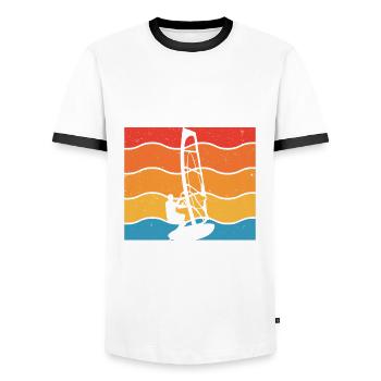Die Beste Therapie Wind Und Wellen - Männer Kontrast-T-Shirt - Weiß/Schwarz - Vorne - AI Model Female 172 light (172cm) & AI Model Male 178 dark (178cm)