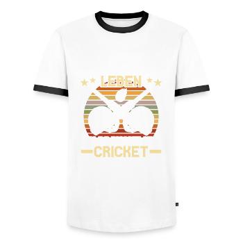 Ich Brauche Nur Cricket - Männer Kontrast-T-Shirt - Weiß/Schwarz - Vorne - AI Model Female 172 light (172cm) & AI Model Male 178 dark (178cm)