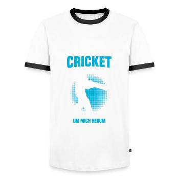 Wenn Ich Cricket Spiele, Vergesse Ich - Männer Kontrast-T-Shirt - Weiß/Schwarz - Vorne - AI Model Female 172 light (172cm) & AI Model Male 178 dark (178cm)