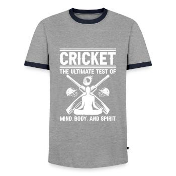 Le test ultime pour le corps et l’ - T-shirt contrasté Homme - gris/marine  - Devant - AI Model Female 172 light (172cm) & AI Model Male 178 light (178cm)