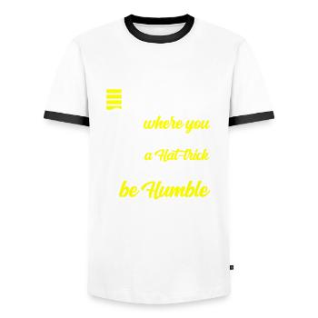 Cricket où vous pouvez marquer - T-shirt contrasté Homme - blanc/noir - Devant - AI Model Female 172 light (172cm) & AI Model Male 178 dark (178cm)