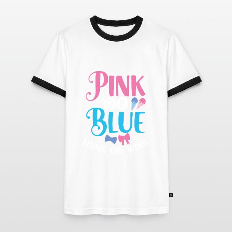 Rosa Oder Blau Denken Oder Zwinkern Männer Kontrast-T-Shirt