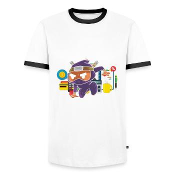 Accounting Ninja - Men's Ringer Shirt - white/black - Front - AI Model Female 172 light (172cm) & AI Model Male 178 dark (178cm)