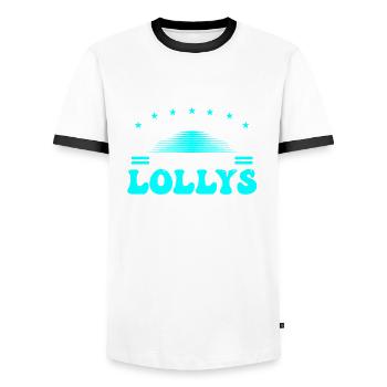 Good Golly All Lollys - Men's Ringer Shirt - white/black - Front - AI Model Female 172 light (172cm) & AI Model Male 178 dark (178cm)